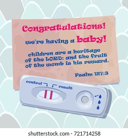 Vector illustration of congratulation of dad with the onset of pregnancy. Pregnancy Announcement. New Dad Card. Pregnancy Reveal Card