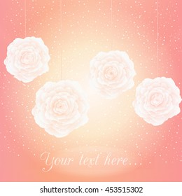 Vector illustration congratulation romantic card with roses