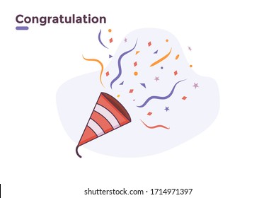 concepto de sorpresa de felicitación por ilustración vectorial. 