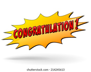 Vector illustration of congratulation yellow star icon concept