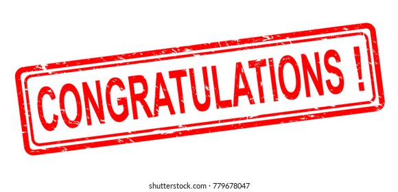 vector illustration of congratulations stamp.