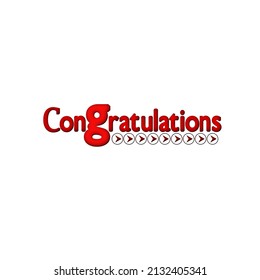 Vector illustration of congratulations text 