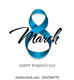 
Vector illustration. congratulatory illustration, March 8, International Women's Day. happy woman's day. satin ribbon in the form of eight