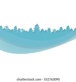 Vector illustration of Coniferous Forest. Travel infographic. Tamplate for presentation. Vector illustration