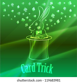 Vector illustration of Conjurer's magic hat with rabbit