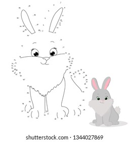 
Vector illustration, connect the bunny points