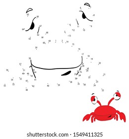 
vector illustration of connect the dots, crab