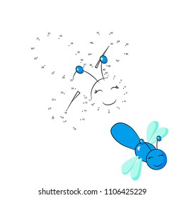 vector illustration of a connect the dots game