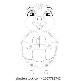 vector illustration of connect the dots a turtle
