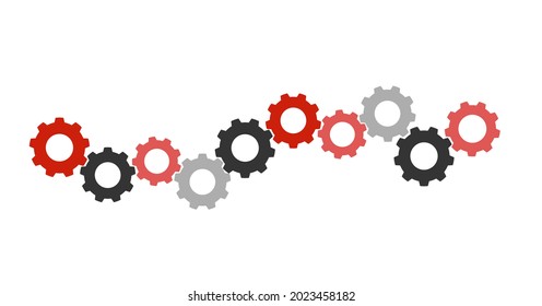 Ilustración vectorial de los engranajes conectados.