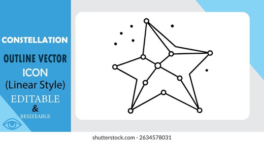 Vector Illustration Of Connected Stars Forming Constellation In Star Shape