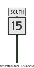Vector illustration of the Connecticut State Highway road sign on metallic post