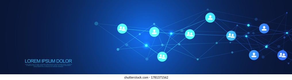Vector illustration of connecting people and communication concept, social network.