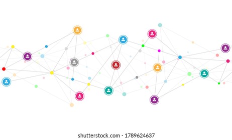 Vector illustration of connecting people and communication concept, social network.