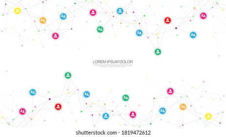 Vector illustration of connecting people and communication concept, social network.