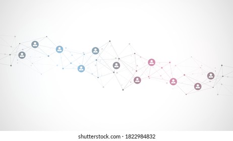 Vector illustration of connecting people and communication concept, social network.