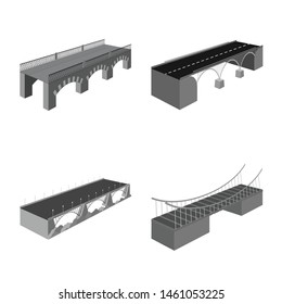 Vector illustration of connection and crossing sign. Set of connection and design vector icon for stock.
