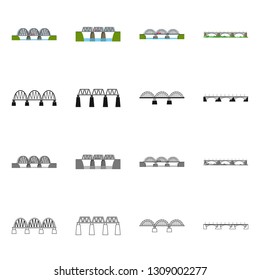 Vector illustration of connection and design icon. Collection of connection and side vector icon for stock.