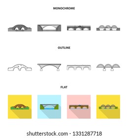 Vector illustration of connection and design icon. Set of connection and side vector icon for stock.