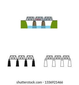 Vector illustration of connection and design icon. Collection of connection and side stock symbol for web.