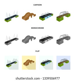 Vector illustration of connection and design icon. Set of connection and side vector icon for stock.