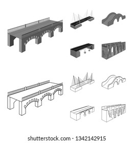 Vector illustration of connection and design icon. Set of connection and side stock vector illustration.