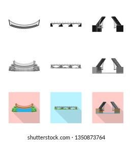 Vector illustration of connection and design icon. Collection of connection and side stock vector illustration.