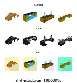 Vector illustration of connection and design icon. Collection of connection and side stock symbol for web.