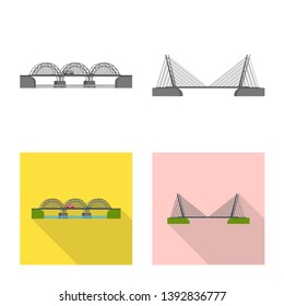 Vector illustration of connection and design icon. Set of connection and side stock vector illustration.