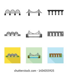 Vector illustration of connection and design icon. Collection of connection and side stock symbol for web.