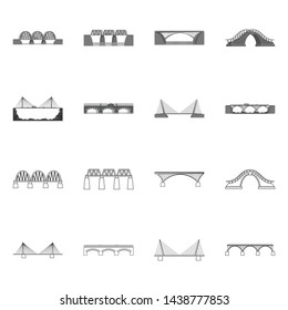 Vector illustration of connection and design icon. Set of connection and side stock symbol for web.