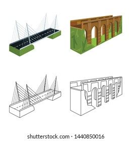 Vector illustration of connection and design icon. Collection of connection and side stock vector illustration.
