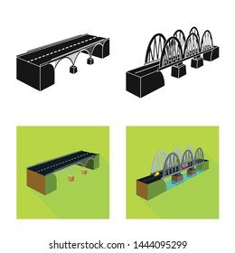 Vector illustration of connection and design icon. Collection of connection and side stock vector illustration.