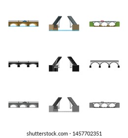 Vector illustration of connection and design icon. Collection of connection and side vector icon for stock.