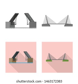 Vector illustration of connection and design icon. Collection of connection and side stock symbol for web.