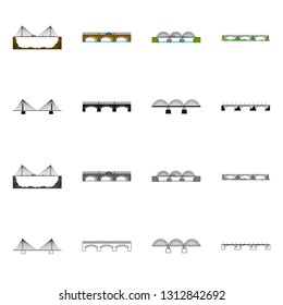 Vector illustration of connection and design logo. Set of connection and side stock vector illustration.