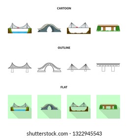 Vector illustration of connection and design logo. Set of connection and side stock symbol for web.