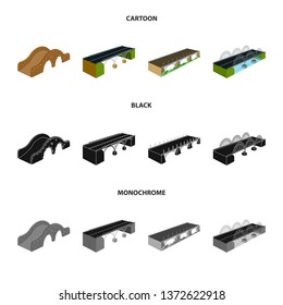 Vector illustration of connection and design logo. Collection of connection and side stock symbol for web.