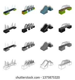 Vector illustration of connection and design logo. Collection of connection and side stock vector illustration.