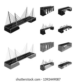 Vector illustration of connection and design logo. Set of connection and side stock vector illustration.