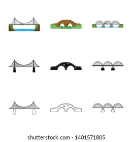 Vector illustration of connection and design logo. Set of connection and side stock symbol for web.