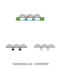 Vector illustration of connection and design logo. Set of connection and side stock symbol for web.