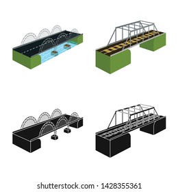 Vector illustration of connection and design logo. Collection of connection and side stock vector illustration.