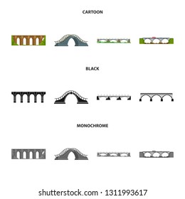 Vector illustration of connection and design sign. Set of connection and side stock vector illustration.