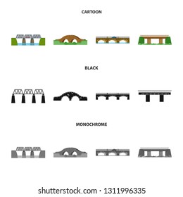Vector illustration of connection and design sign. Set of connection and side vector icon for stock.