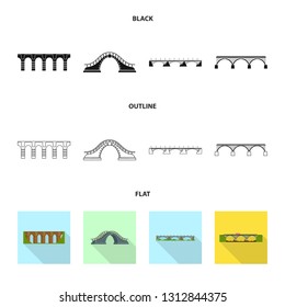 Vector illustration of connection and design sign. Collection of connection and side stock symbol for web.