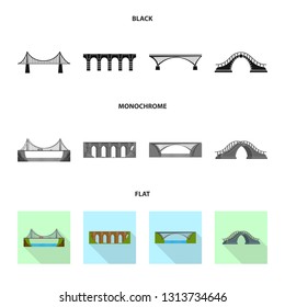 Vector illustration of connection and design sign. Collection of connection and side vector icon for stock.