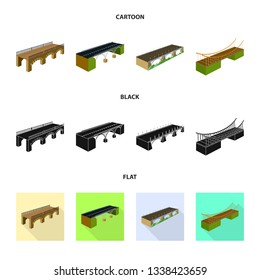 Vector illustration of connection and design sign. Collection of connection and side stock symbol for web.