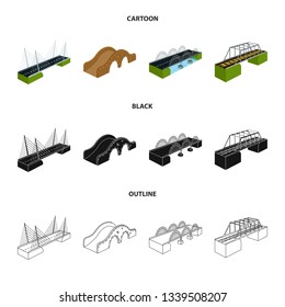 Vector illustration of connection and design sign. Collection of connection and side stock vector illustration.