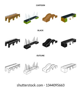 Vector illustration of connection and design sign. Set of connection and side stock symbol for web.